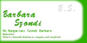 barbara szondi business card